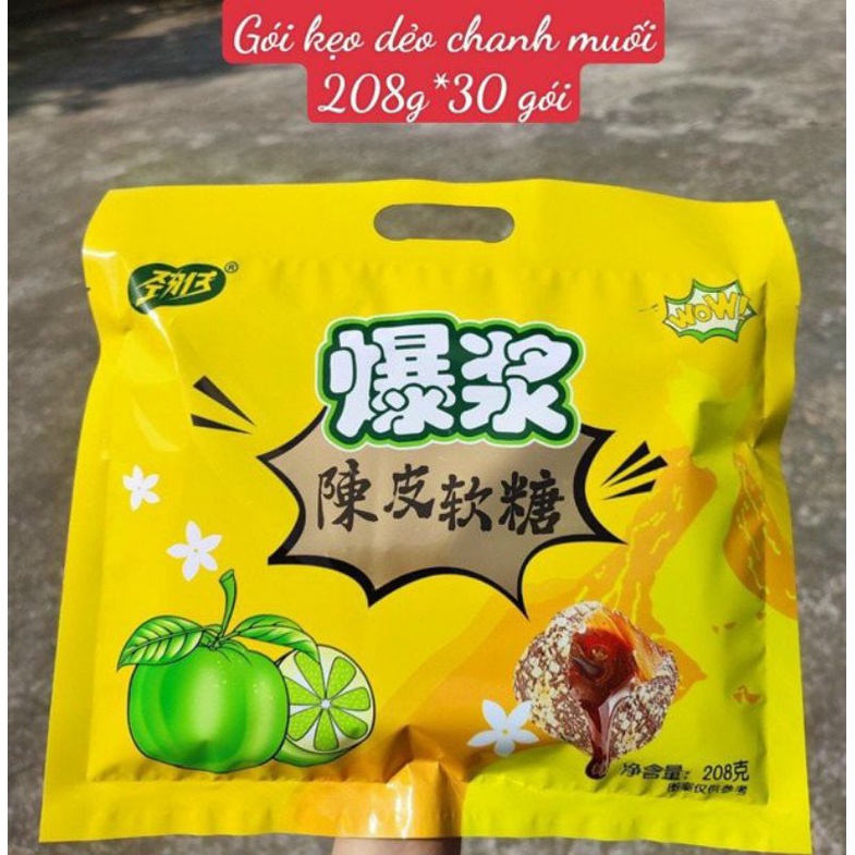 Kẹo dẻo ô mai chanh muối nhân chảy vị quýt gói 208g, 218g và Xô 218g,238g