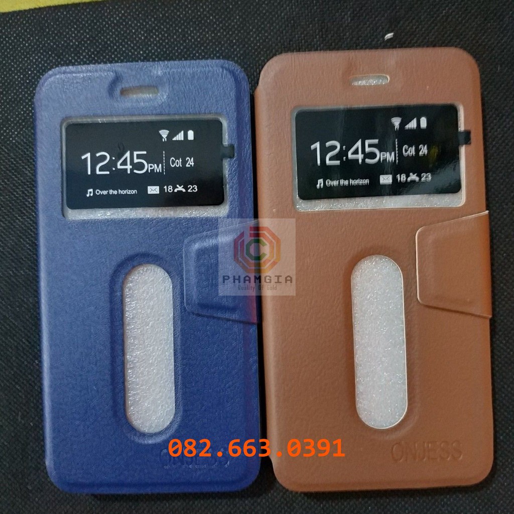 Bao da Vivo Y53 có đồng hồ xem giờ, chất liệu da sang trọng