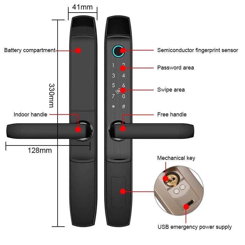 Khoá Tuya Wifi A2 Aluminium Door