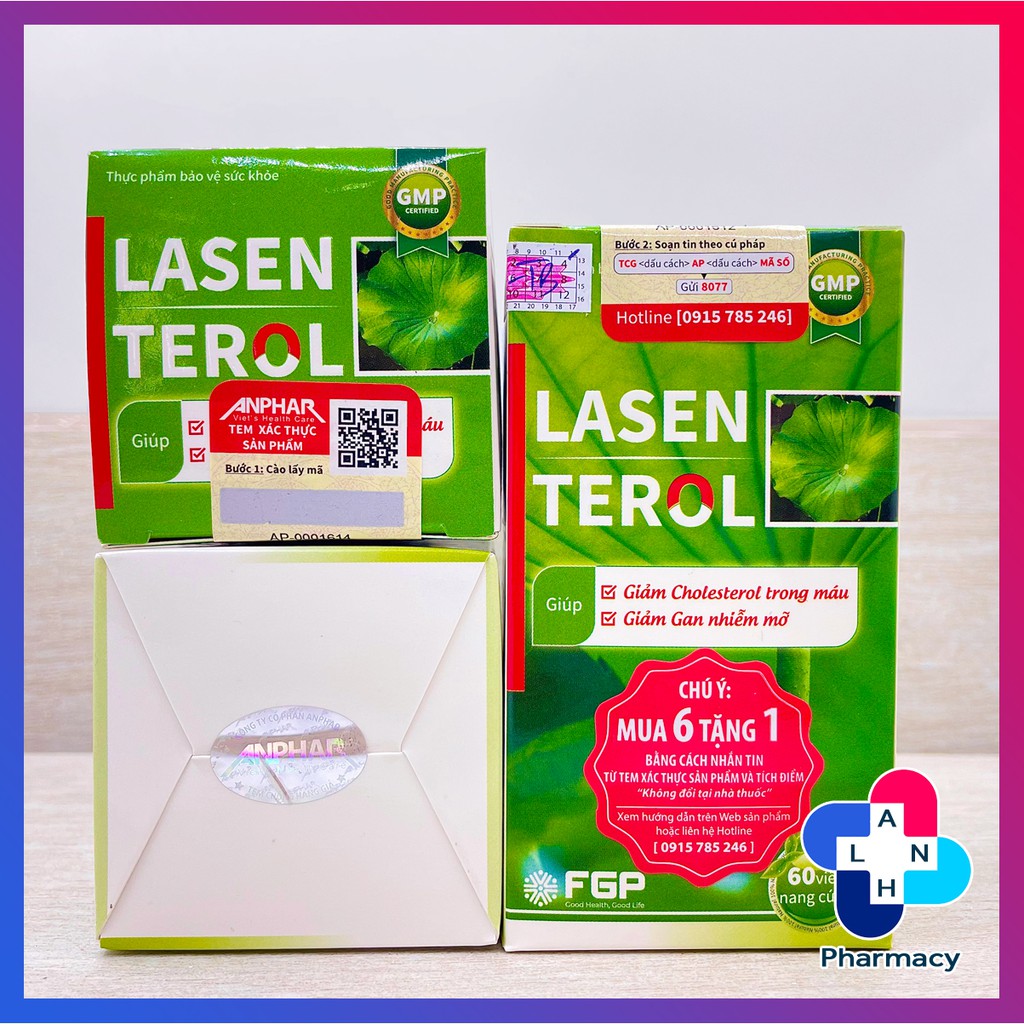 LASEN TEROL (Lọ 60 viên) - Hỗ trợ giảm Cholesterol trong máu, gan nhiễm mỡ.