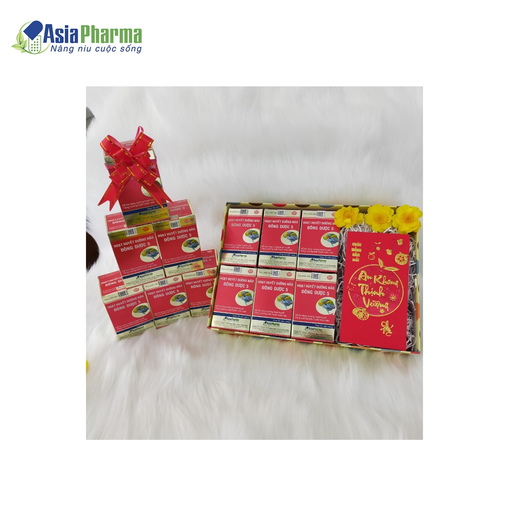 [HỘP QUÀ] - Viên uống hoạt huyết dưỡng não Đông Dược 5 Asia Pharma hỗ trợ thiểu năng tuần hoàn não - Hộp 30 viên