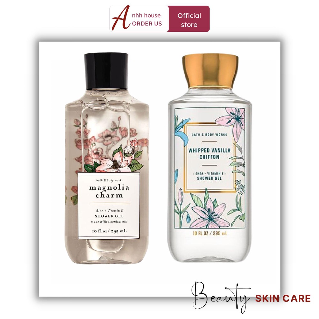 Sữa tắm Bath & Body Works Shower Gel Magnolia Charm/ Whipped Vanilla Chiffon 295ml
