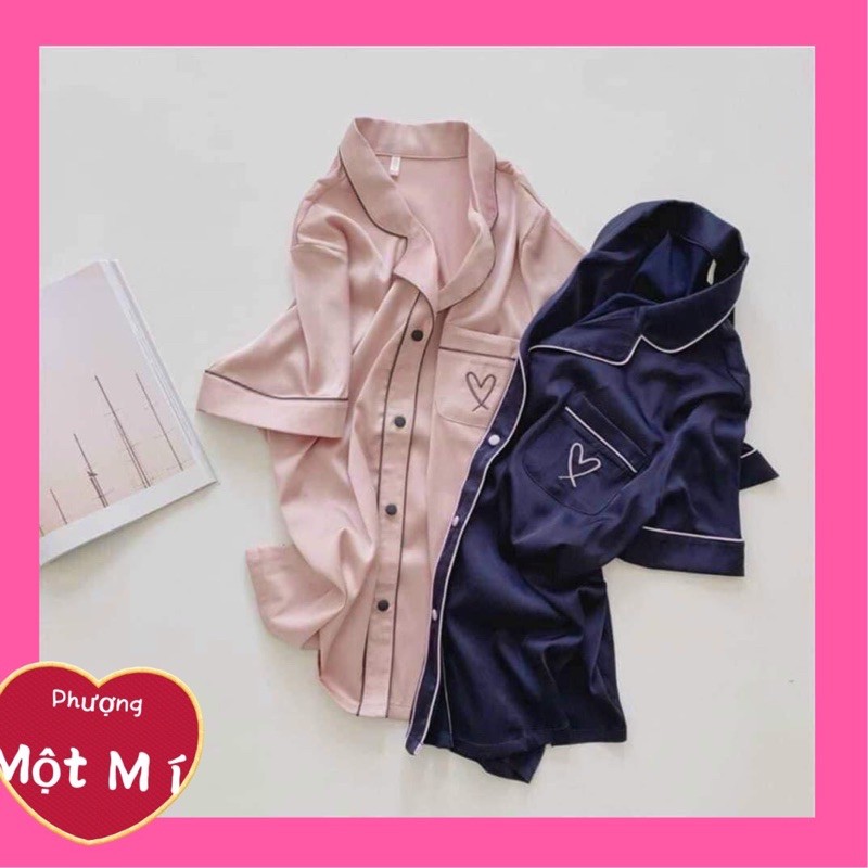 BỘ NGỦ LỤA SATIN vải siêu mịn mát quần sooc mặc nhà siêu xinh