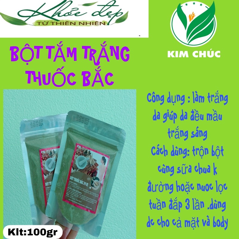 100gr bột tắm trắng handmade 24 vị