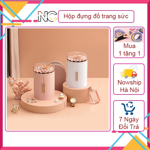 Hộp đựng đồ trang sức hoa tai trang sức nhiều ngăn, kệ đựng mỹ phẩm sang trọng