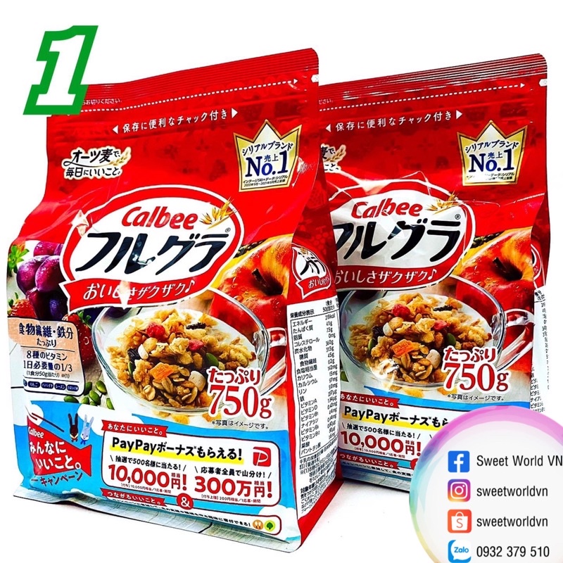 Ngũ cốc trái cây Calbee - Nhật Bản