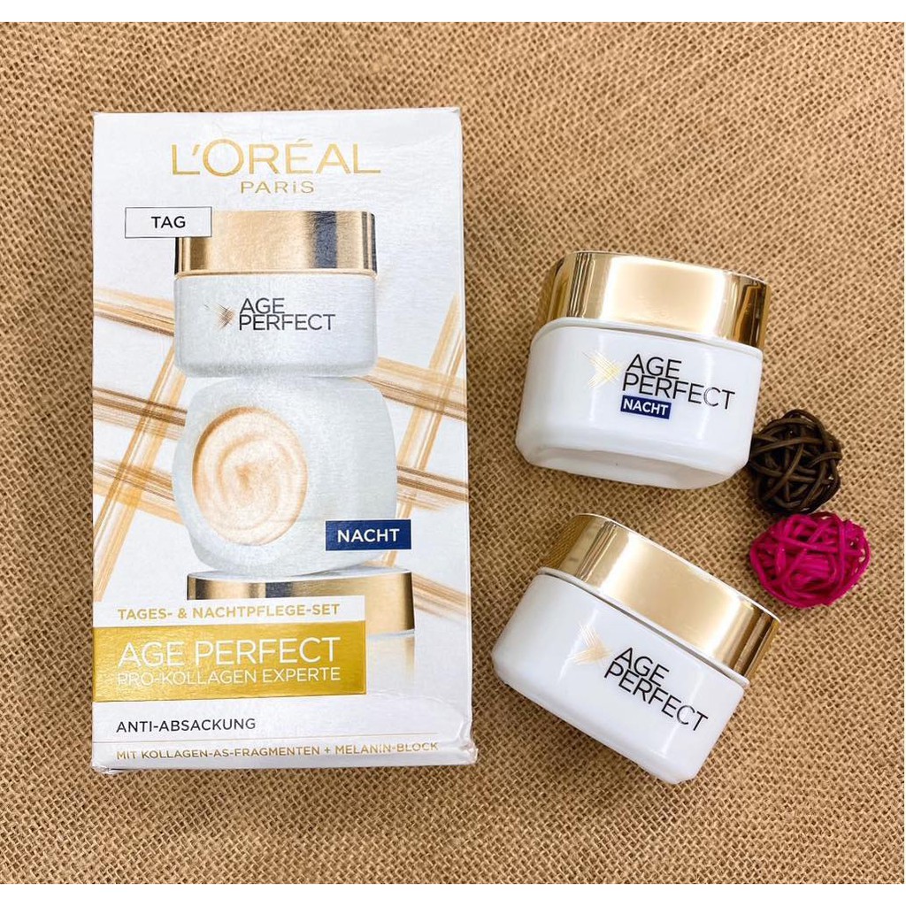 SET KEM DƯỠNG CHỐNG NÁM & TĂNG CƯỜNG COLLAGEN LOREAL AGE PERFECT PRO-KOLLAGEN | BigBuy360 - bigbuy360.vn
