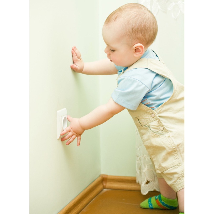Combo 10 nút bịt ổ điện 2 chân bằng nhựa an toàn cho cả nhà