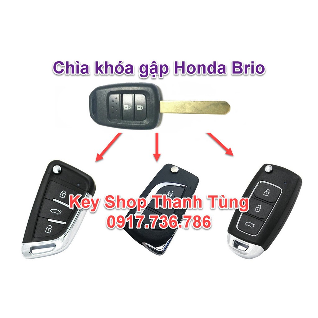 Chìa khóa remote gập Honda Brio