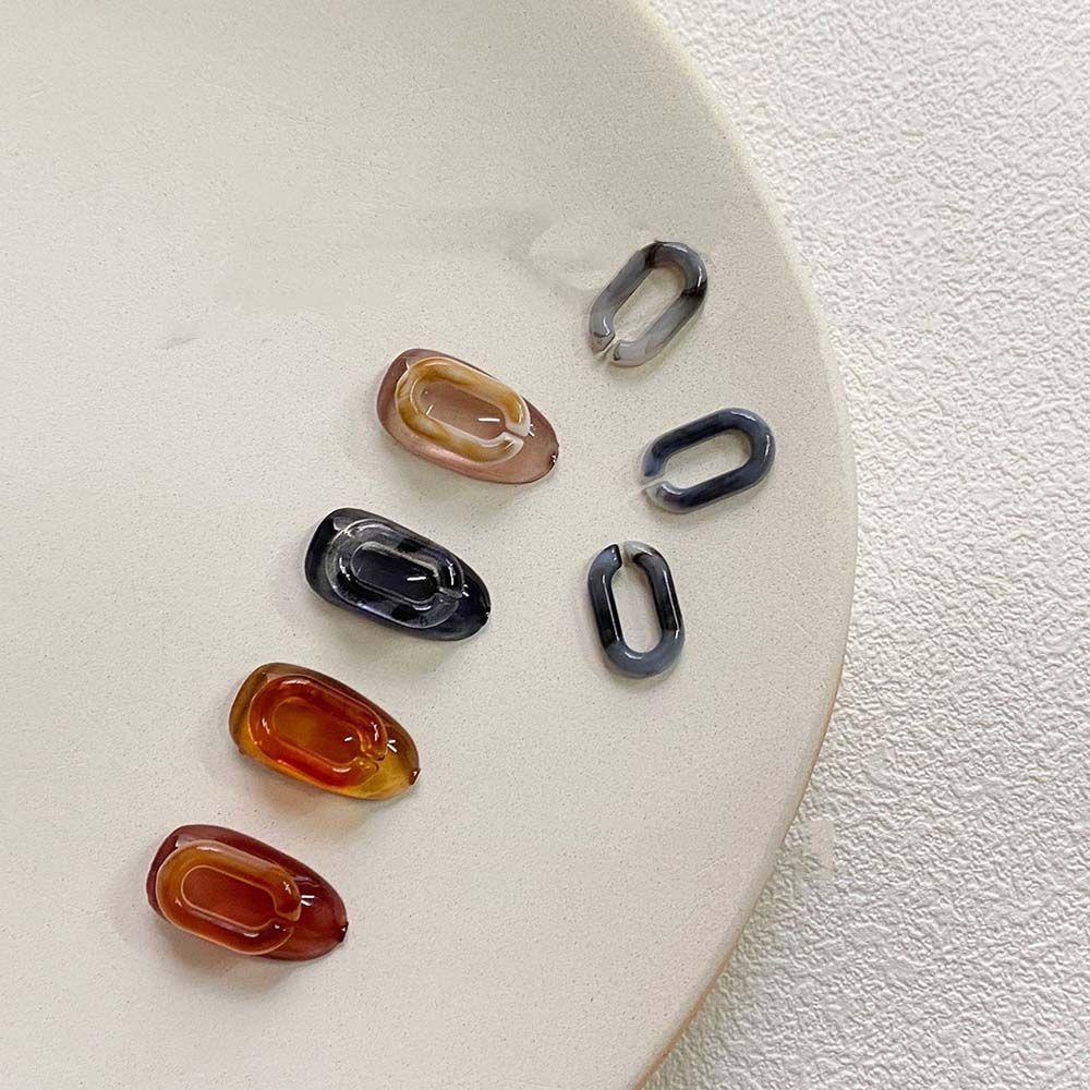 OCEANMAP Túi 10 Hạt Đá Oval 3D Nhiều Màu Sắc Đính Móng Tay Nghệ Thuật