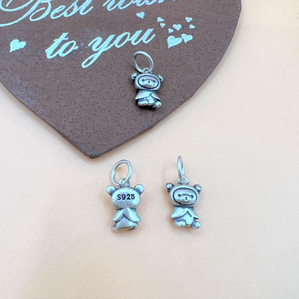 Charm bạc móc treo hình gấu baby cỡ bé - Charm Bạc 925 - Mã CA815
