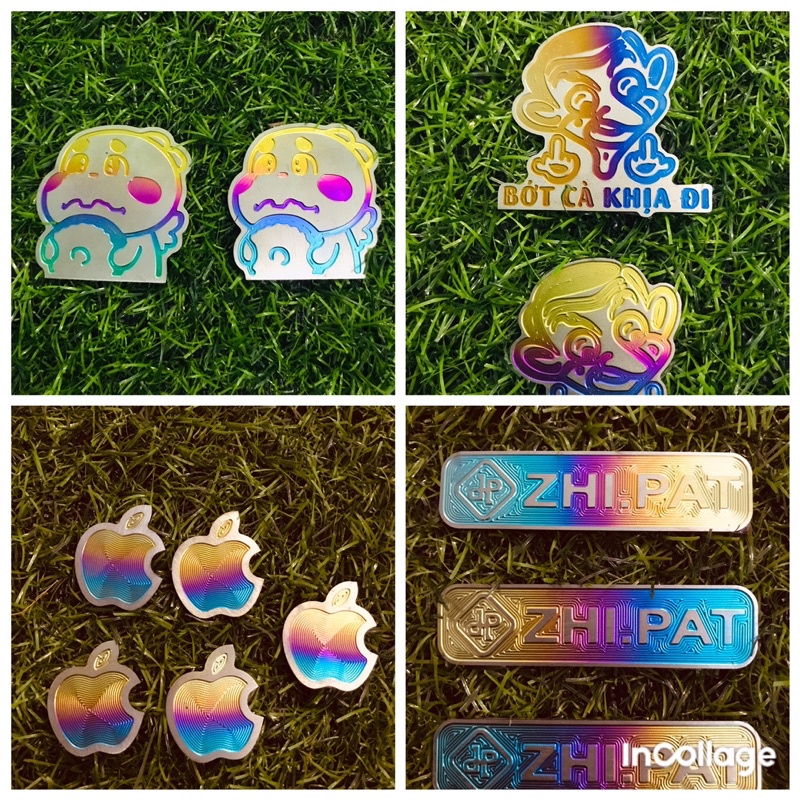 Lô Gô Zipat Titannium/Lô Gô Hình Chế Mẫu Mới Trang Trí Xe Máy Điện Thoại