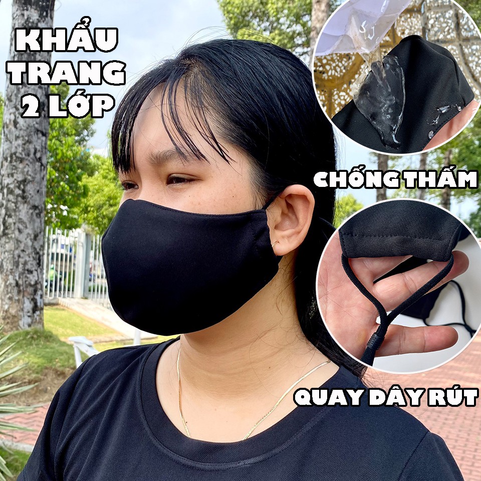 10 cái Khẩu trang 2 lớp vải Su trượt nước Polo Style bền, đẹp, dễ thở, không đau tai, nam nữ đều đeo đẹp | BigBuy360 - bigbuy360.vn