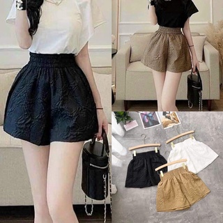 Quần short gấm phồng cạp chun cao dễ mặc