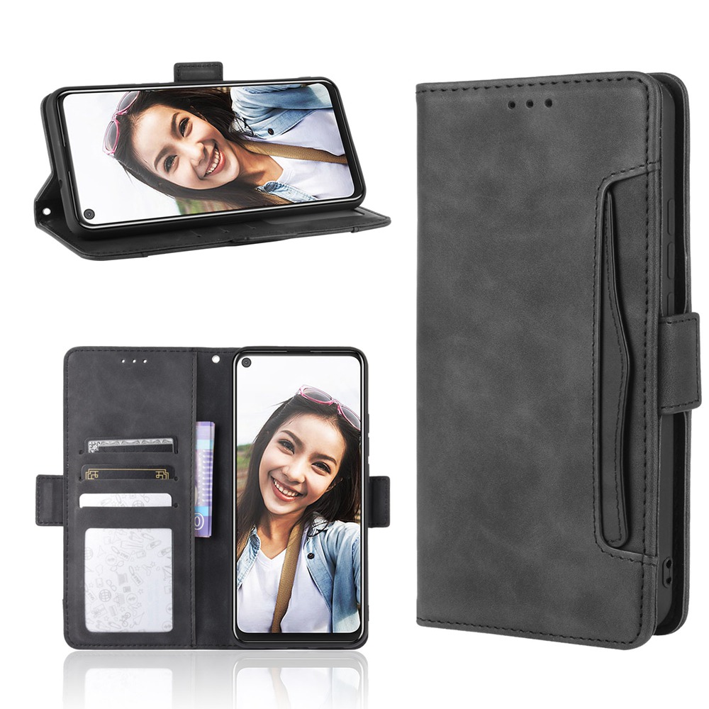 Vỏ nhiều Khe Cắm Thẻ HTC U20 5G Ví Da PU Khóa Từ Tính Lật Bao Đựng Thẻ Đứng