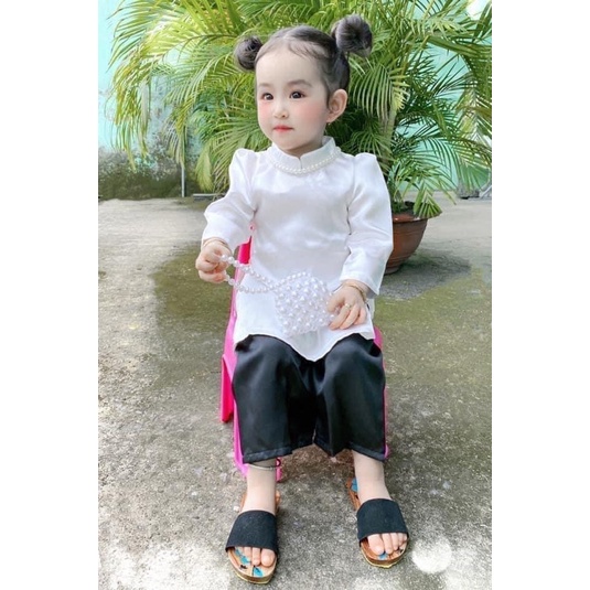 Áo dài lụa tay phồng siêu hot