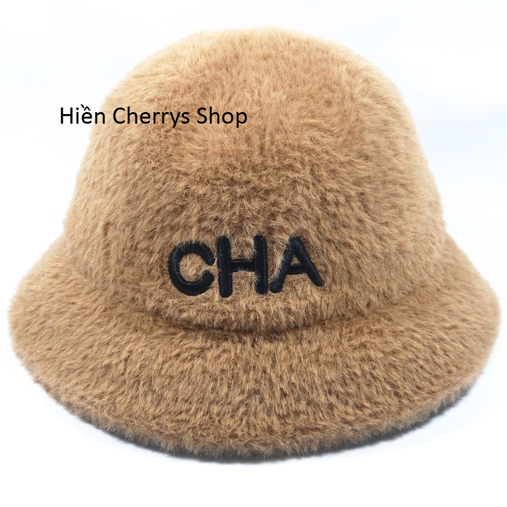 [ Nón mũ quãng châu ] Nón Lông Thỏ Bucket CHA Nữ Thời Trang Cao Câp 2022 Duy Nhất Tai VN