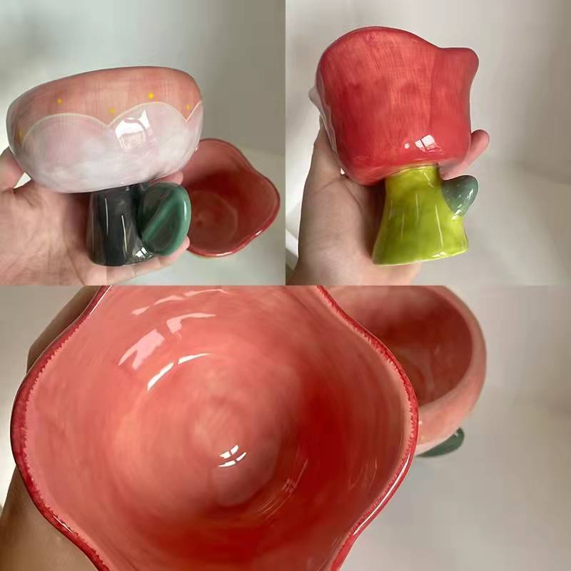 Tô Hình Hoa Tulip Thủ Công Dùng Để Trang Trí Ly Tách Trà