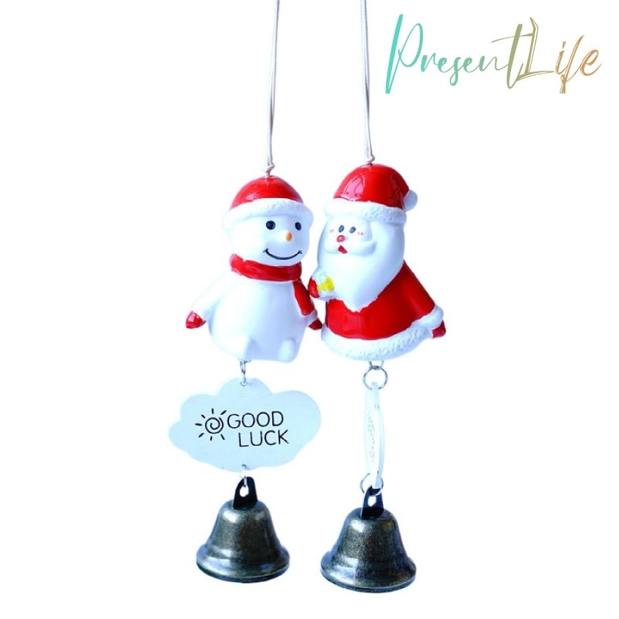Chuông gió gốm xinh, ông già noel, món quà giáng sinh an lành, ý nghĩa.