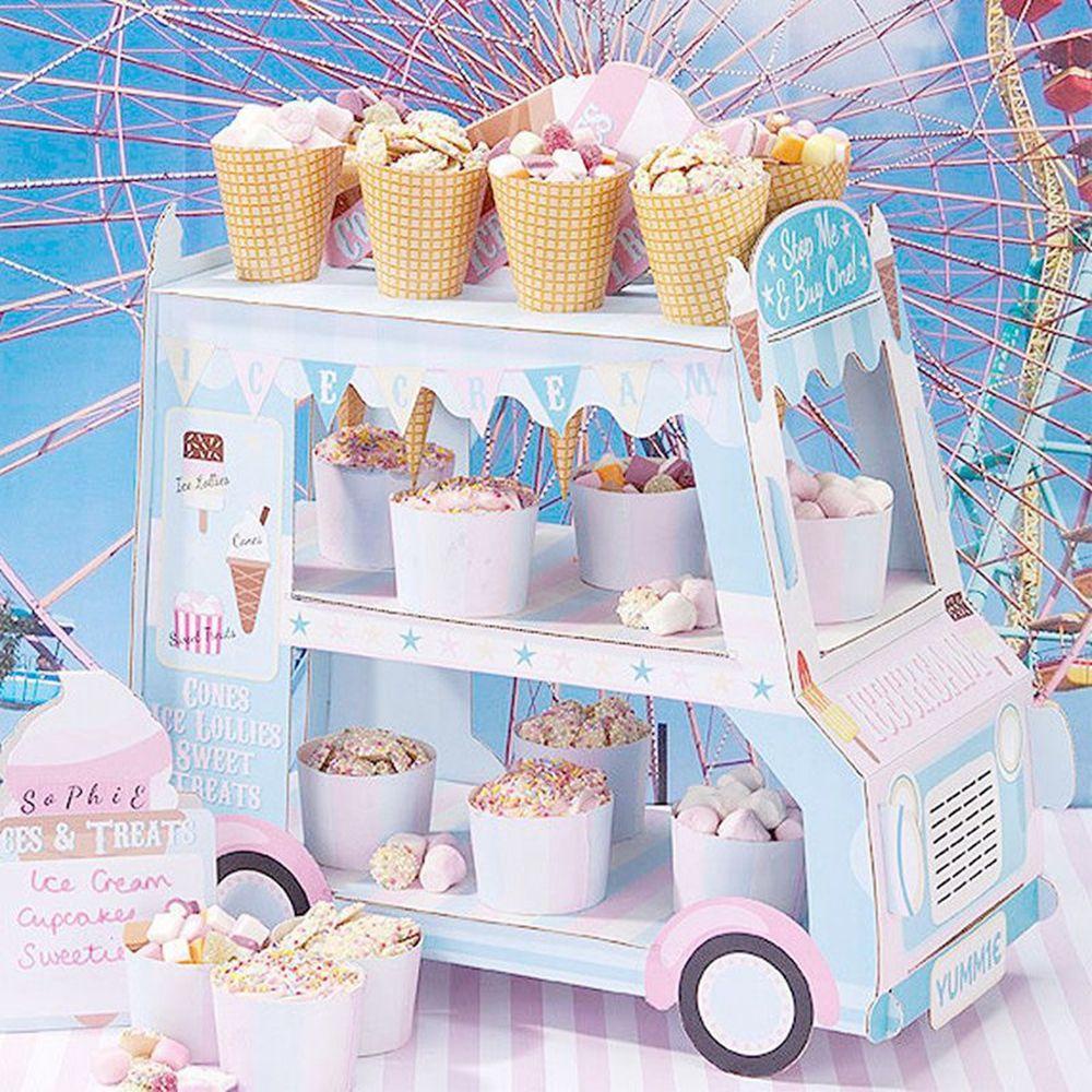 Giá Đỡ Bánh Cupcake 3 Tầng Hình Xe Hơi Dùng Trang Trí Tiệc Sinh Nhật DIY