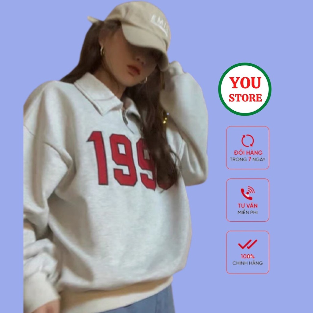 Áo Sweater Nữ Khoá Cổ Thêu 1996 Chất Bozip Dầy Cộm Mã 812 You Store