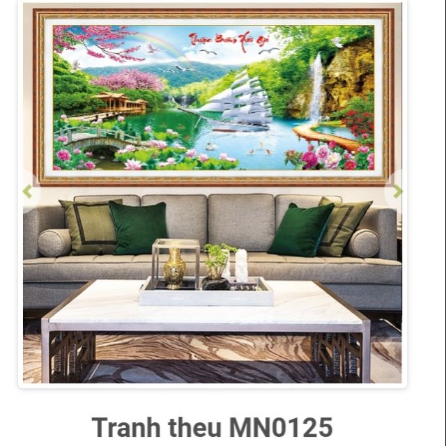 Tranh thêu kín thuận buồm xuôi gió mn0125( 130x65) mn0126(160x75)