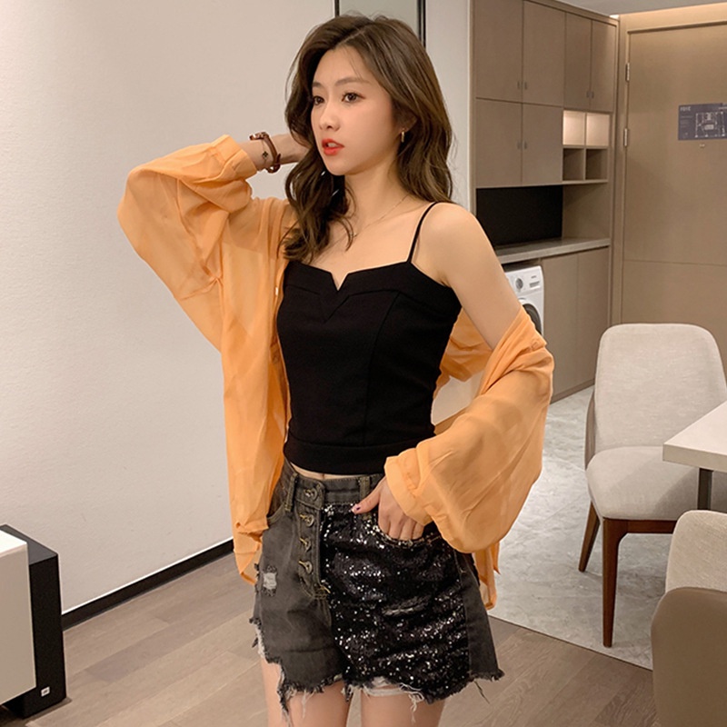 Áo IELGY không tay màu sắc đơn giản phong cách Hàn Quốc cho nữ