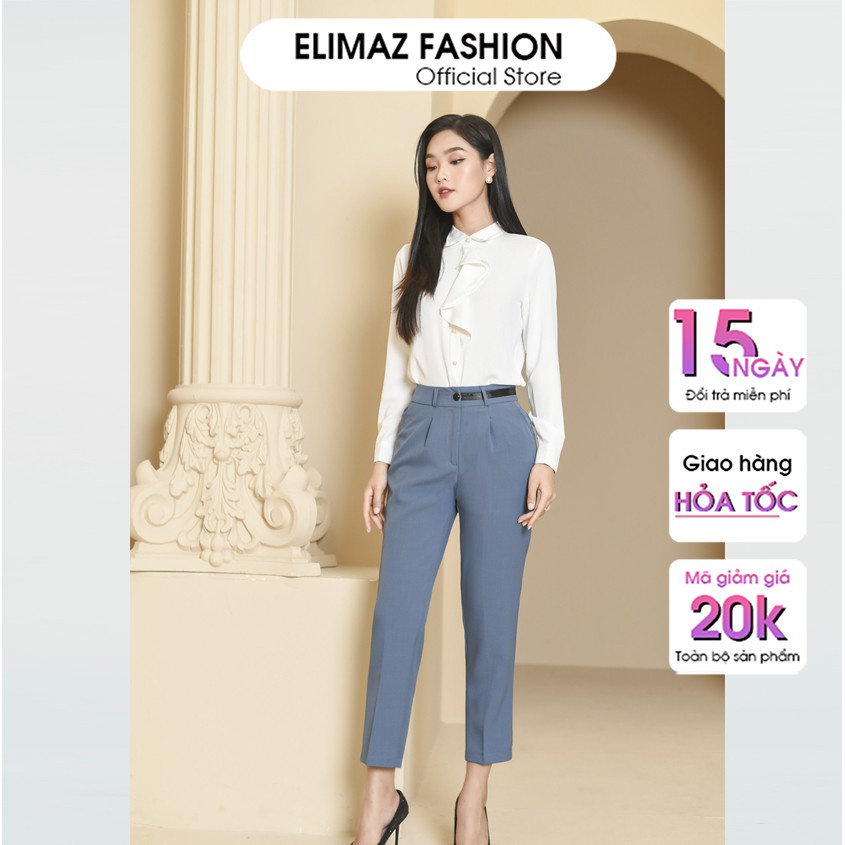 Quần Tây Âu Túi Chéo Lưng Cao Dáng Baggy Nữ Sang Chảnh, Chất Liệu Tuyết Mưa Cao Cấp Elimaz_EQ20.022 - HÀNG MỚI VỀ