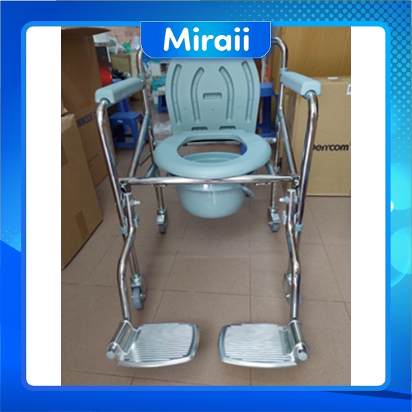 Ghế bô đi vệ sinh có bánh xe có để chân NARITA-KJT705