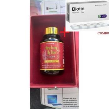 Combo Biotin 5mg+ Đông trùng hạ thảo Sapa Traphaco Bổ phế ích thận tăng cường sức khỏe hộp 28 viên