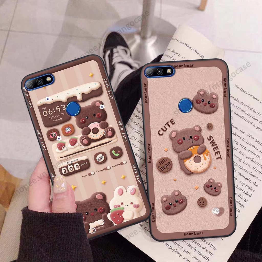 Ốp lưng Huawei Y7 Prime 2018 / Y7 Pro 2018 hình gấu, thỏ, đồng hồ cute dễ thương