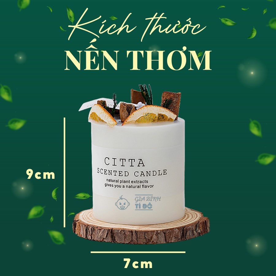 Set Hộp Quà Nến Thơm Hoa Khô Trang Trí CITTA 7 Mùi Hương Thơm Làm Quà Tặng Sinh Nhật