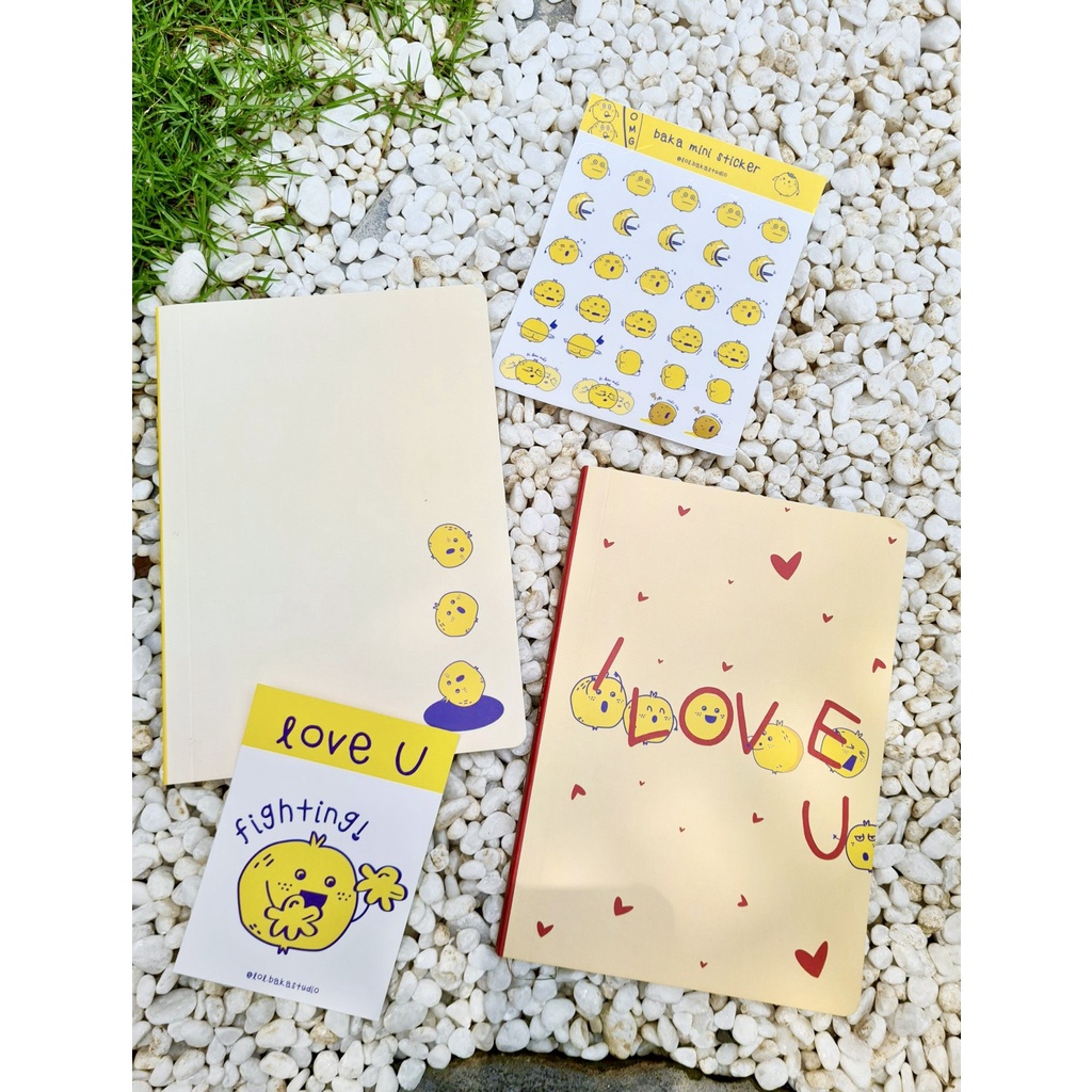 Sổ tay ghi chép bìa cứng A5 Baka I love U- 160 trang làm quà tặng, ghi chép nhật ký hàng ngày