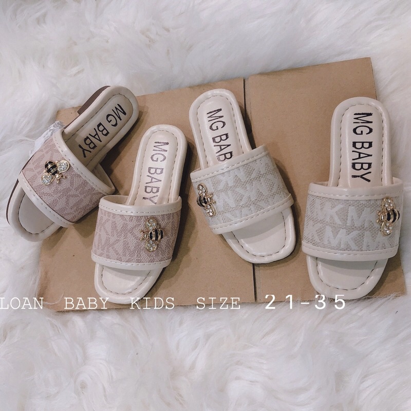 Dép lê bé gái đính ong size từ 21-35