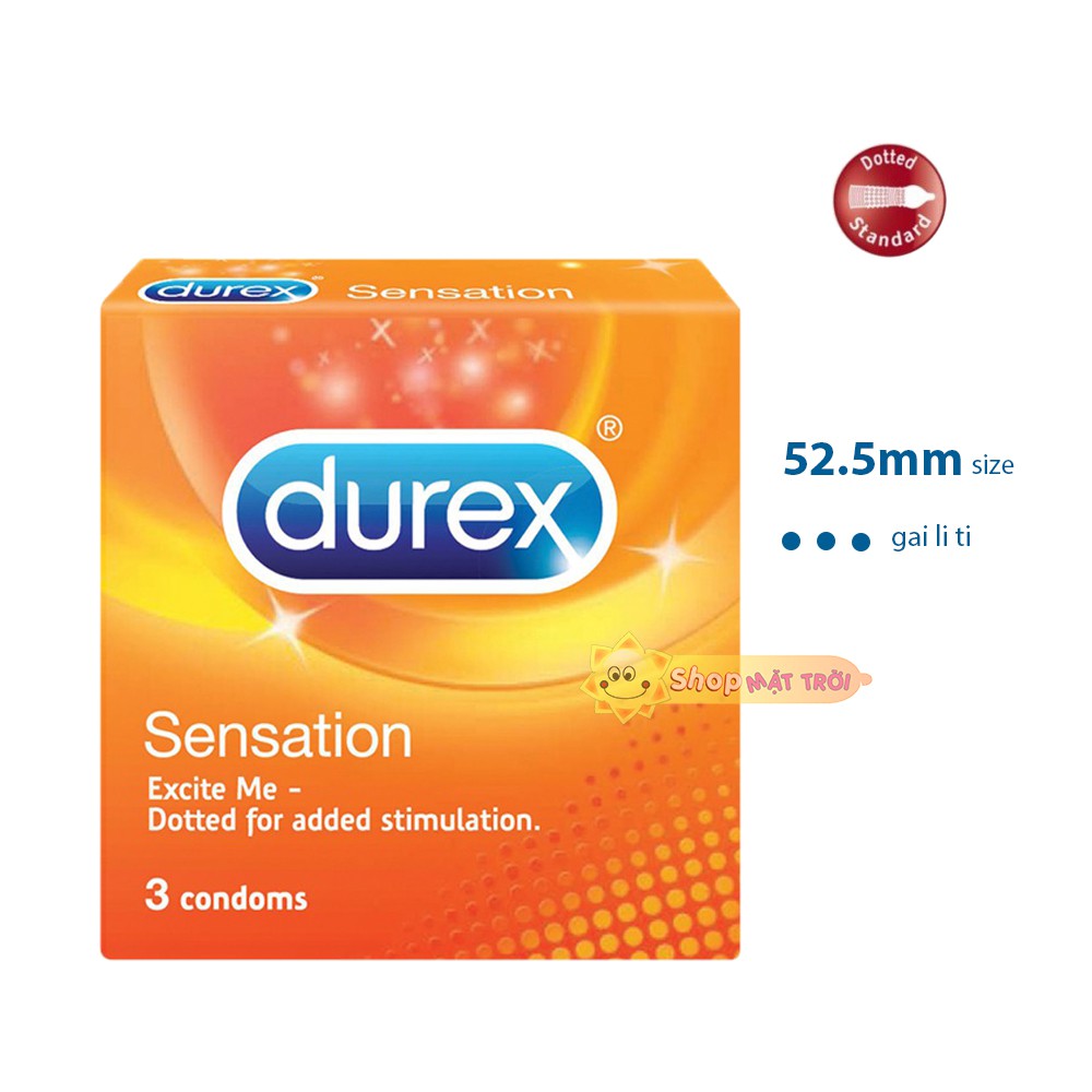 BAO CAO SU DUREX SENSATION GAI ( HỘP 3 CÁI)