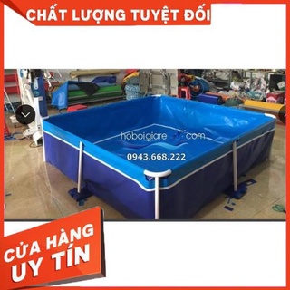 Bể bơi mini,bể bơi cho bé, bể bơi thanh kim loại, bể bơi lắp ghép kích thước 1.3x2.2m bạt PVC 0.6mm ....