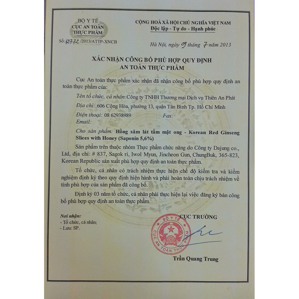 Sâm Thái Lát Tẩm Mật Ong 6 Năm Tuổi Hàn Quốc 200Gr (Sâm Lát Cốc) | BigBuy360 - bigbuy360.vn