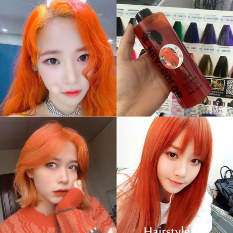 Nhuộm tóc phủ bóng Hàn quốc màu Cam Orange NEV Color 5D