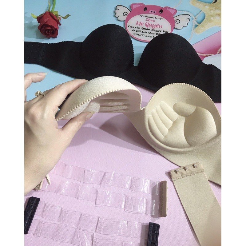 Áo lót su non cup ngang chống tụt mút bàn tay nâng ngực, diện đầm hở vai- hở lưng. CAM KẾT LOẠI 1