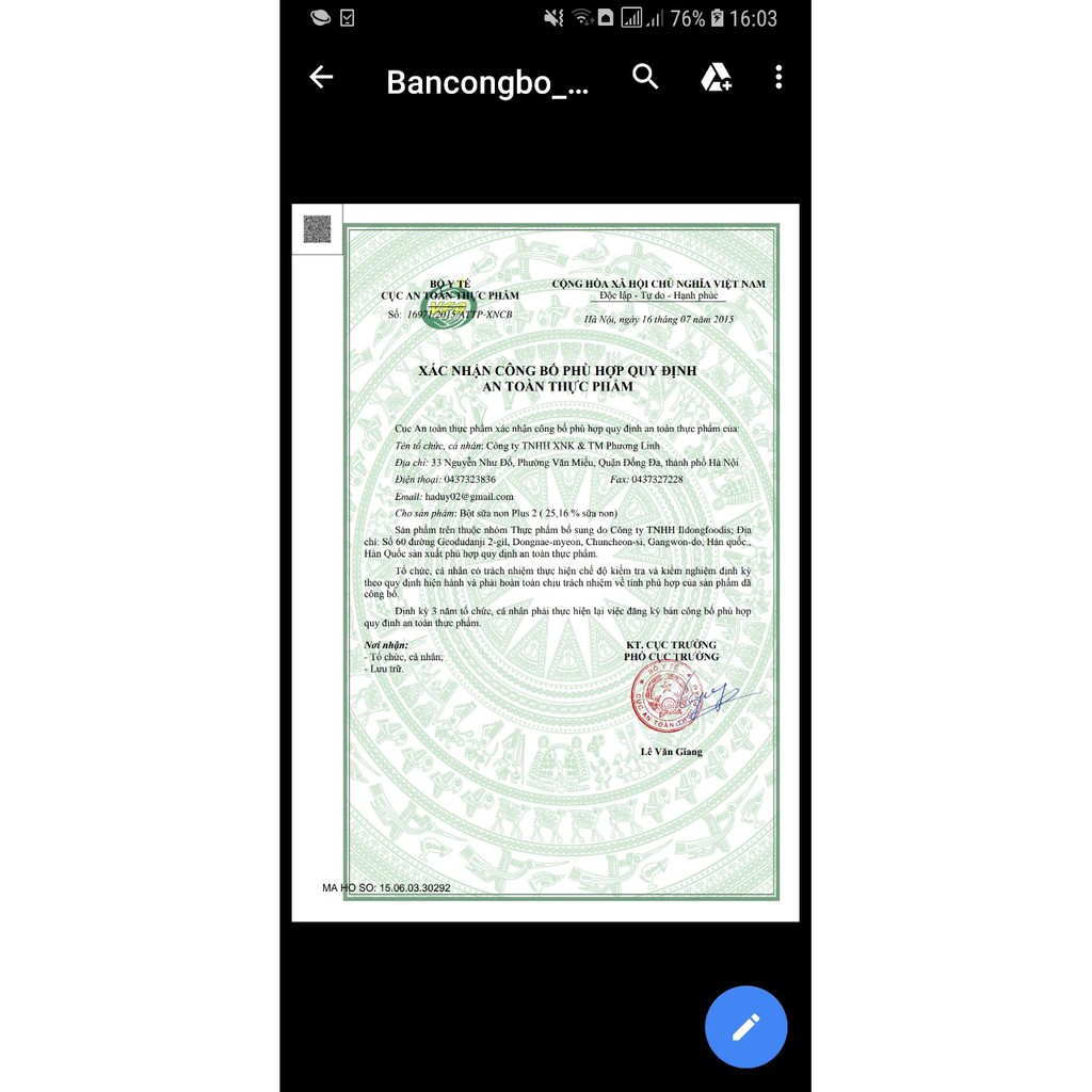 Sữa non Ildong số 2  90g