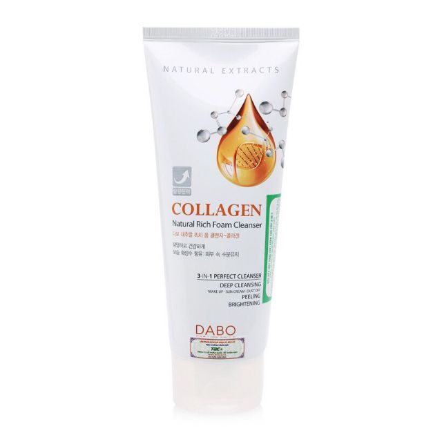 Sữa rửa mặt Dabo Collagen Rich Foam Cleanser cao cấp 3 in 1 ( 180ml )