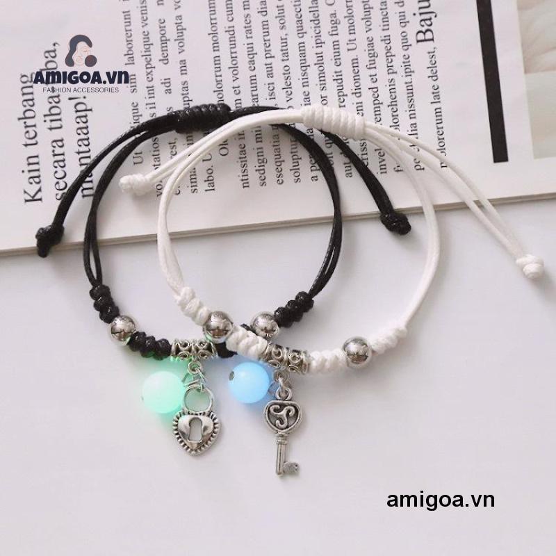 ✨✨Vòng tay lắc tay đơn, vòng đen, trắng, xanh đính đá dạ quang