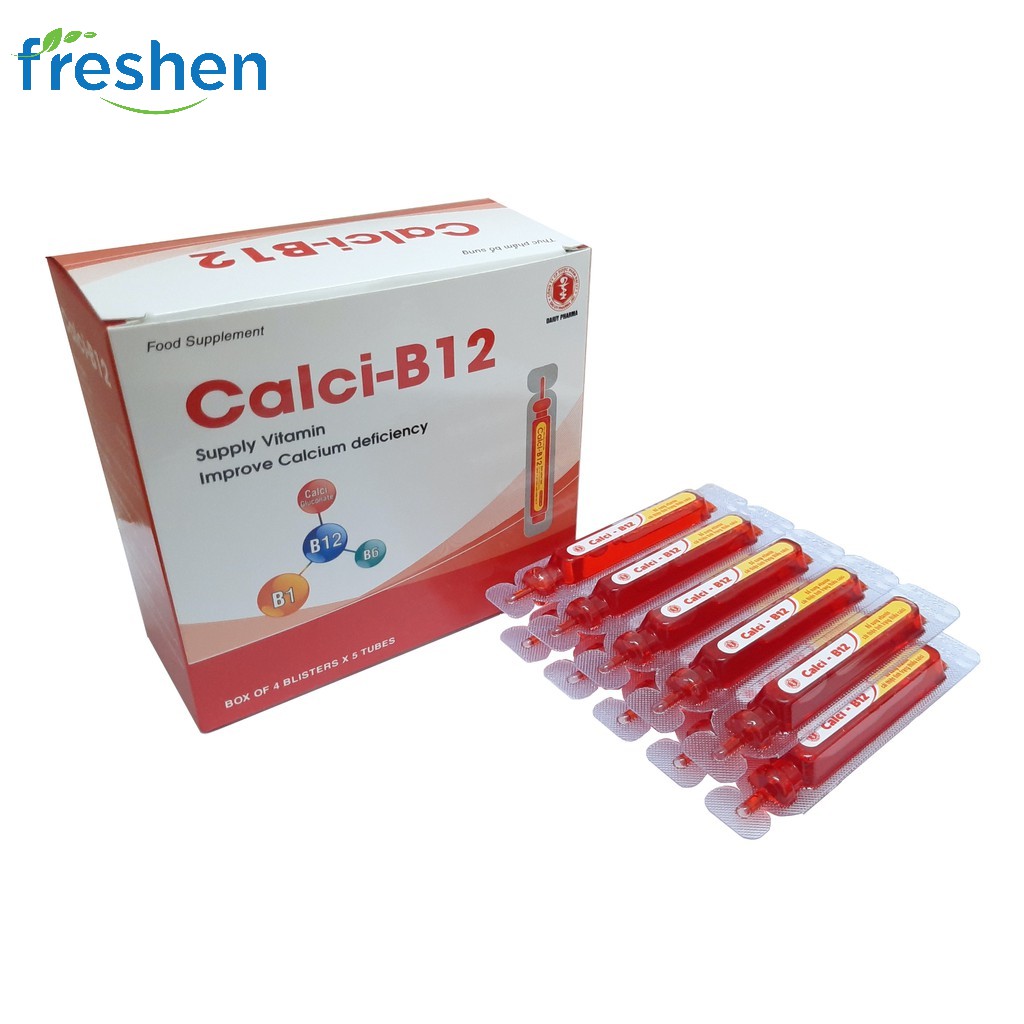 Calci B12 hộp 20 ống 10ml - Bổ sung vitamin - Cải thiện tình trạng thiếu calci