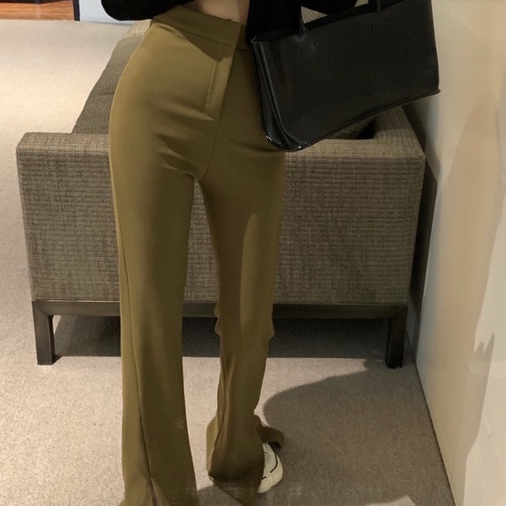 Quần dài lưng cao dáng ôm thời trang thu đông sành điệu