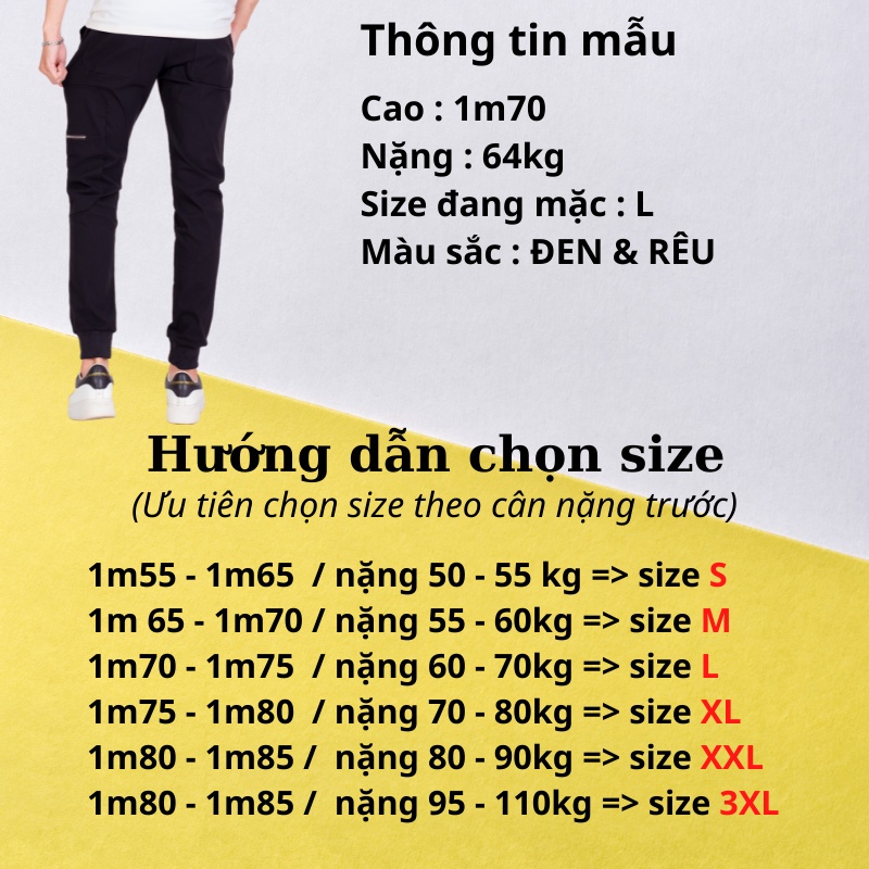 Quần nam Jogger kaki, siêu co giãn, chất mát mịn, siêu thoáng