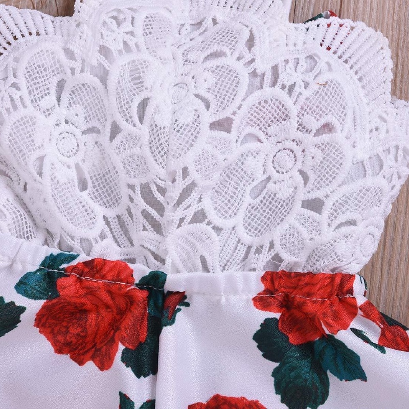 Bộ Áo Liền Quần In Hoa Dễ Thương Dành Cho Bé Gái akku