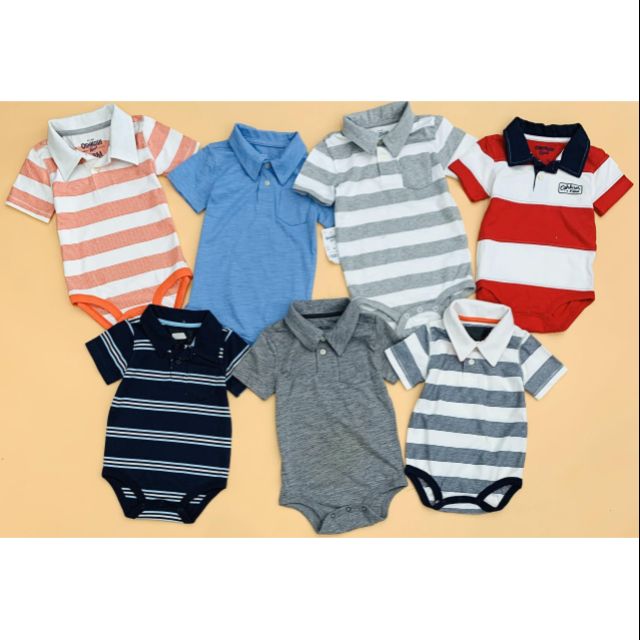 [6-18M fom fo] Bodysuit cổ lật cho bé dư xịn Oshkosh TQXK