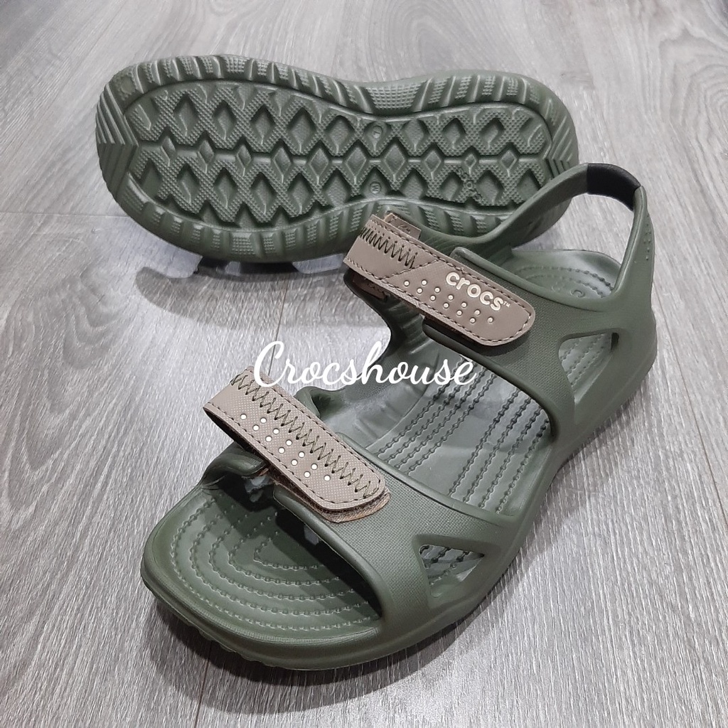 Sandal crocs river nam, sandal cross swiftwater nam nhựa nguyên khối đế chống trơn trượt - Crocs house