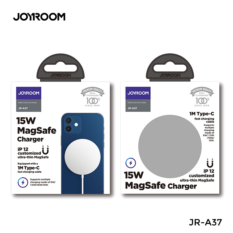 Joyroom  Bộ sạc không dây từ tính QI 15W Magsafe cho iPhone 12 Mini, Pro Max Fast Charge Pad cho Samsung S20 S10 S9 Note / Huawei