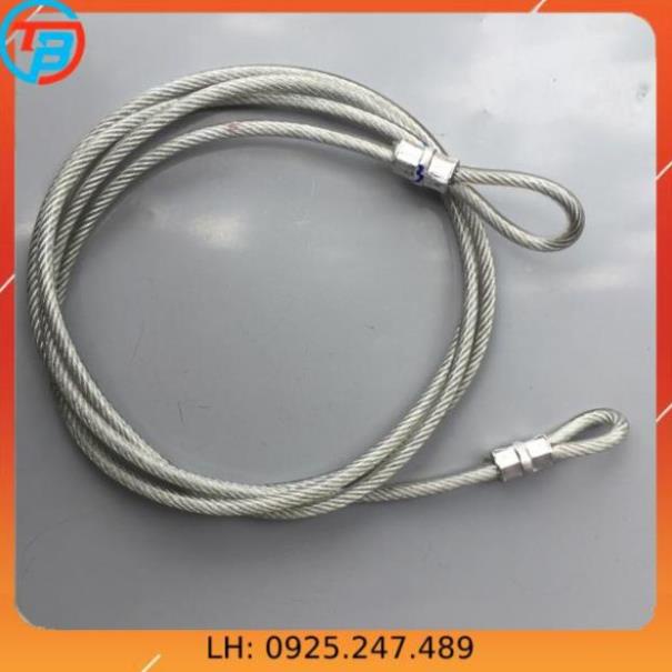 Dây cáp khóa xe bọc nhựa phi 8 dài 5m